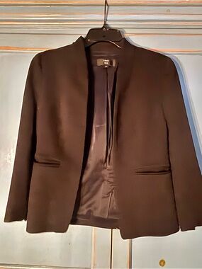 J. Crew Women's Black Collarless Open Blazer
